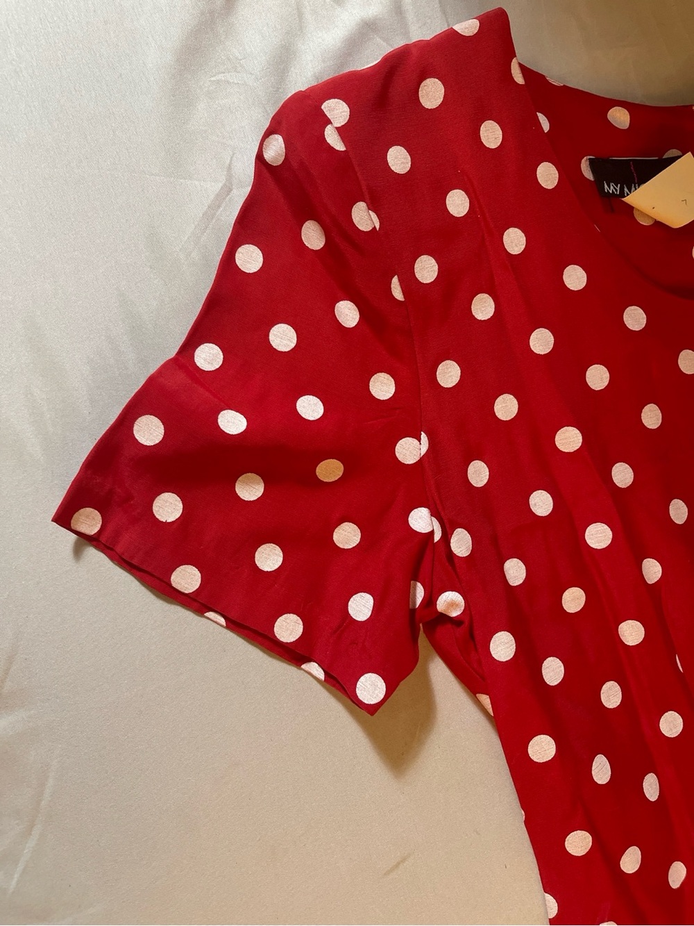 My Michelle Red Polka Dot Dress Size 11/12 A-Line Short Sleeve Retro Fit & Flare - Picture 5 of 8